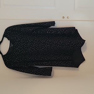 Silver Polkadot Tunic Top